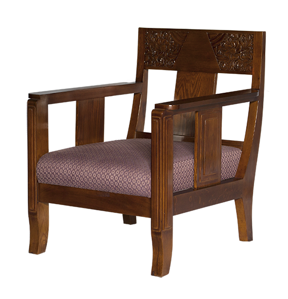 art deco armchair wood carved wood