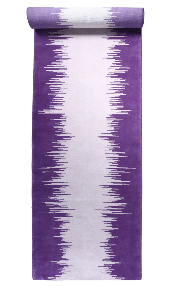 Ikat runner purple violet gris grey