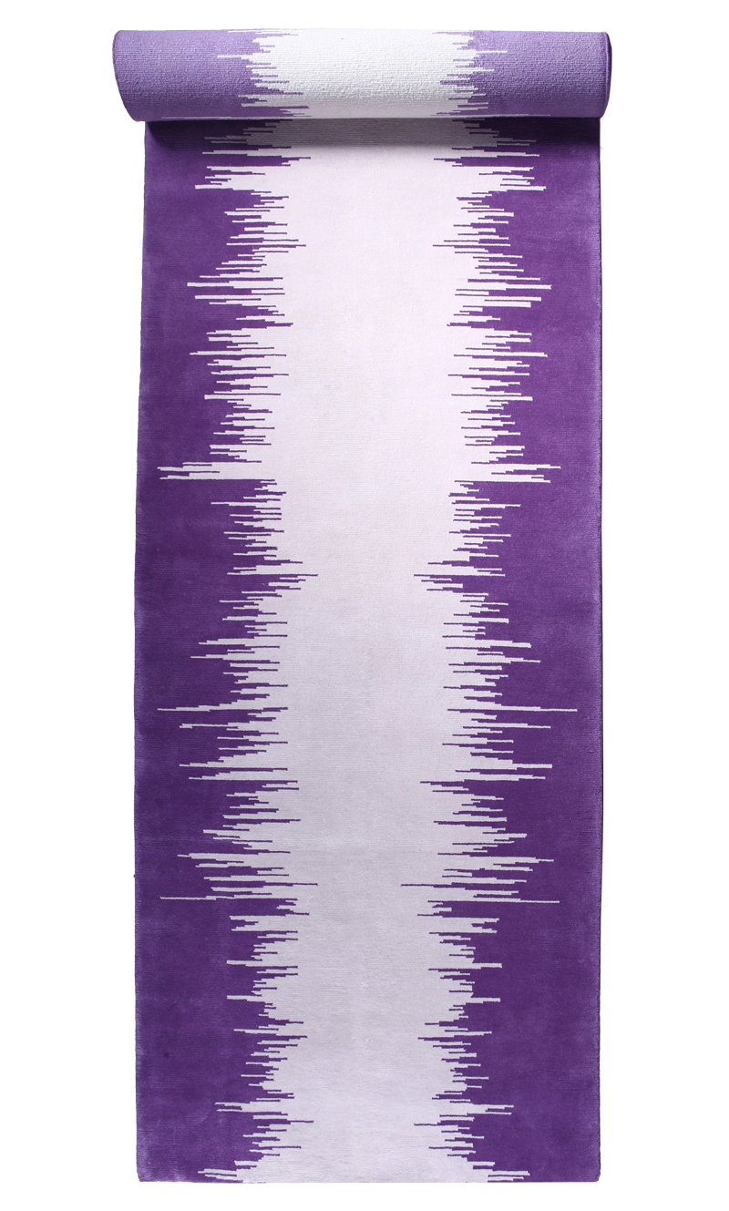 Ikat runner purple violet gris grey